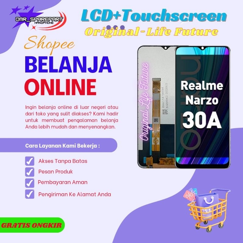 LCD Fullset+Touchscreen REALME Narzo30A ORI 100% Life Future