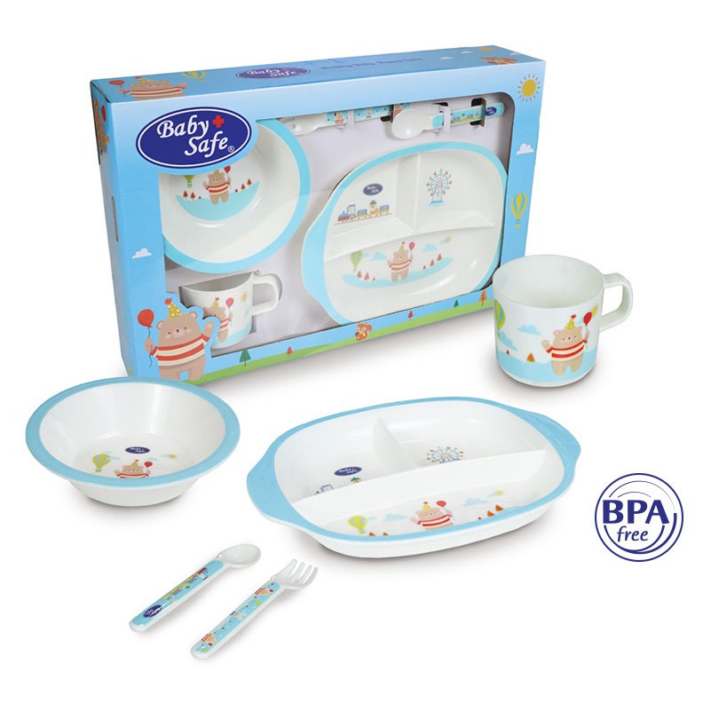 Baby Safe Tempat Makan Feeding Set Bayi FS609 - Kado Peralatan Makan Bayi