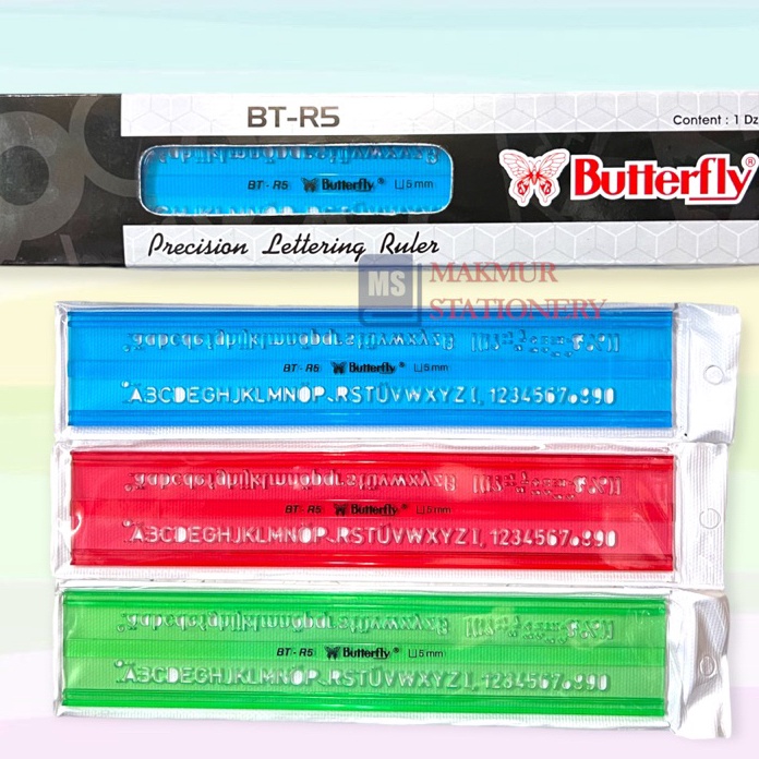 

SPECIAL PROMO Penggaris PlastikMistar Plastik Huruf Butterfly BT R5