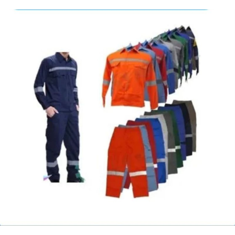 Baju Celana Safety Kerja Proyek / Baju Safety Kerja / Seragam Kerja Proyek / Baju Safety American Dr