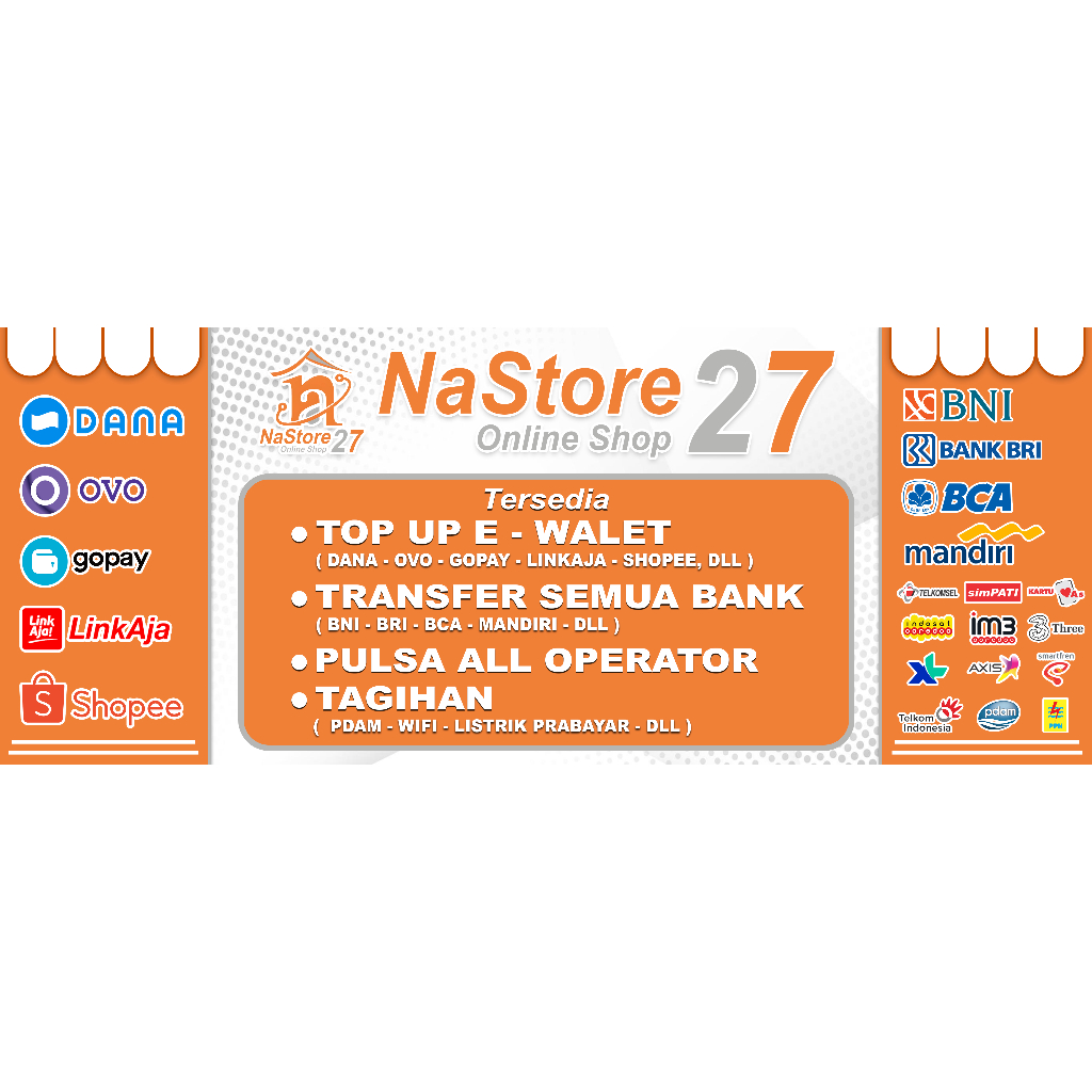SPANDUK / BANNER ONLINE SHOP BISA REQUEST NAMA TOKO DAN PRODUK
