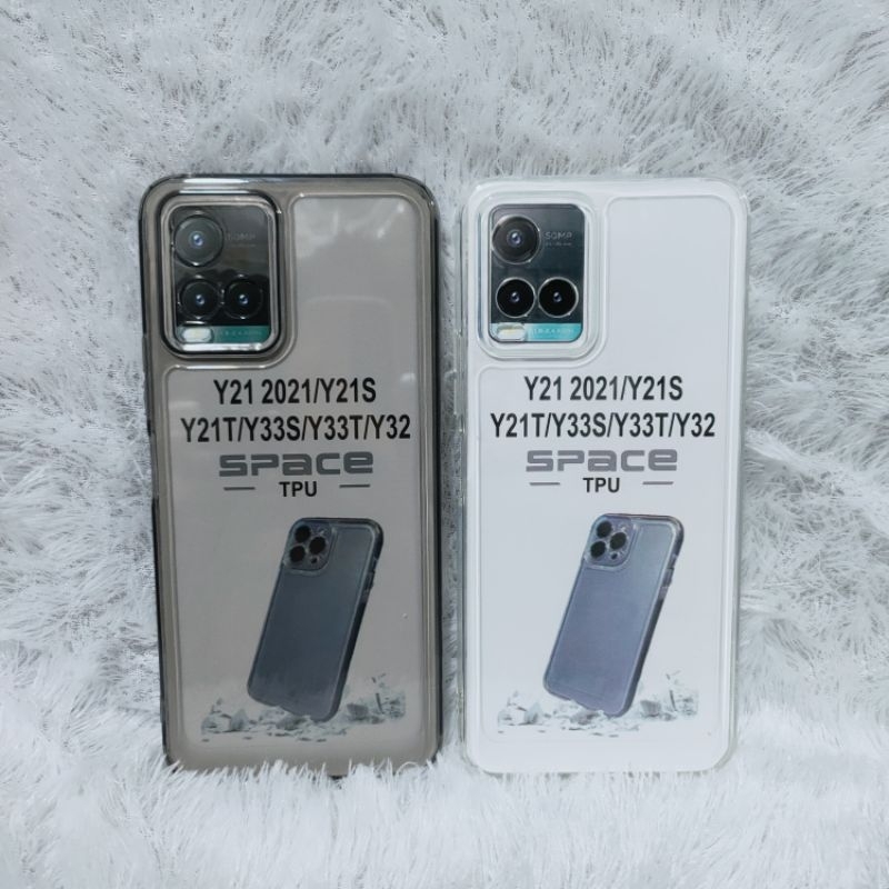Softcase Case VIVO Y21 2021/Y12S/Y21T/Y33S/Y33T/Y32 Silikon Clear Bening/Hitam Transparan Protect Ca