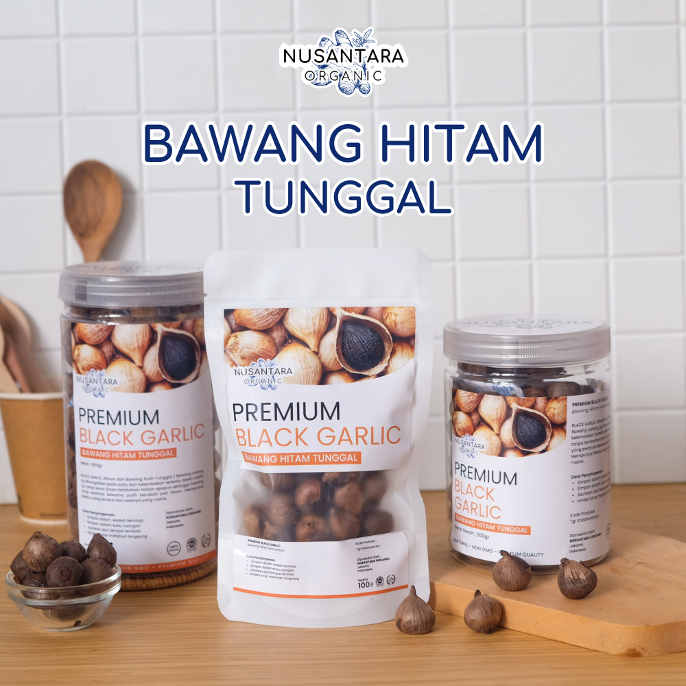 

Nusantara Organic Bawang Hitam Tunggal Murni Black Garlic Lanang