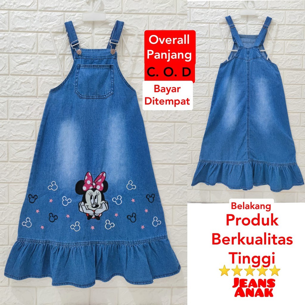 rkpj/overall/wearpack/jumsuit/rok kodok panjang jeans anak perempuan berkualitas/jeans anak/baju ana