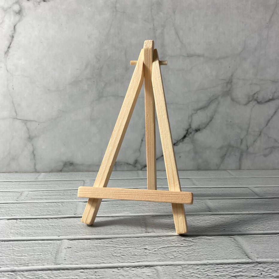 

TERLARIZZZ Svmmerink Stand Easel Lukis Mini Tripod Lukis Kayu Aesthetic