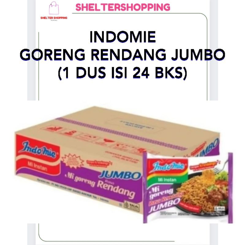 INDOMIE Mie Goreng Rendang JUMBO 1 Dus isi 24 Bks