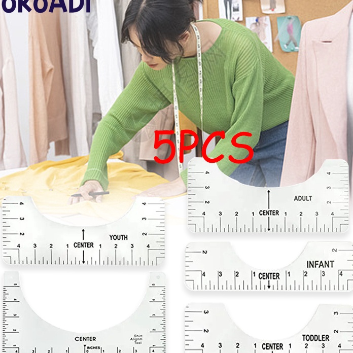 

DISKON AKHIR BULAN 5PCS TShirt Ruler Transparent Penggaris Ziegel Penggaris Kaos Untuk Sablon V Neck TShirt Alignment Tool