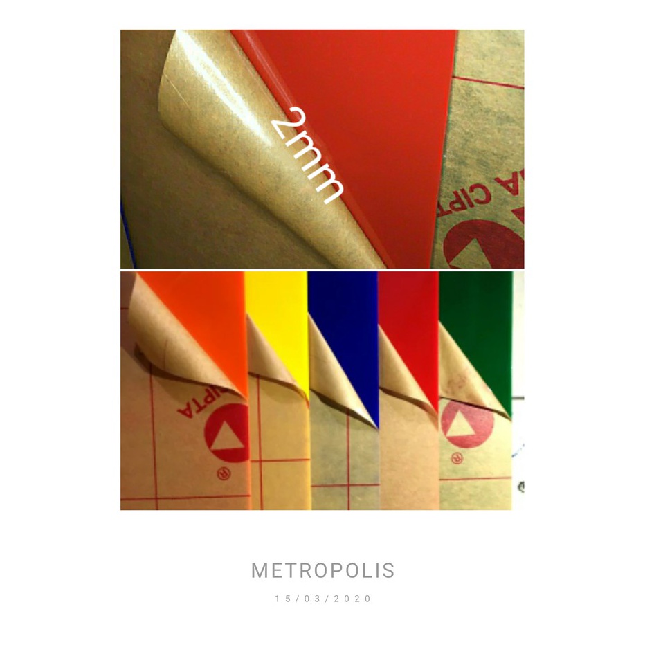 

TERUPDATE Acrylic lembaran A2 potongan warna solid 2mm 42x 6 cm