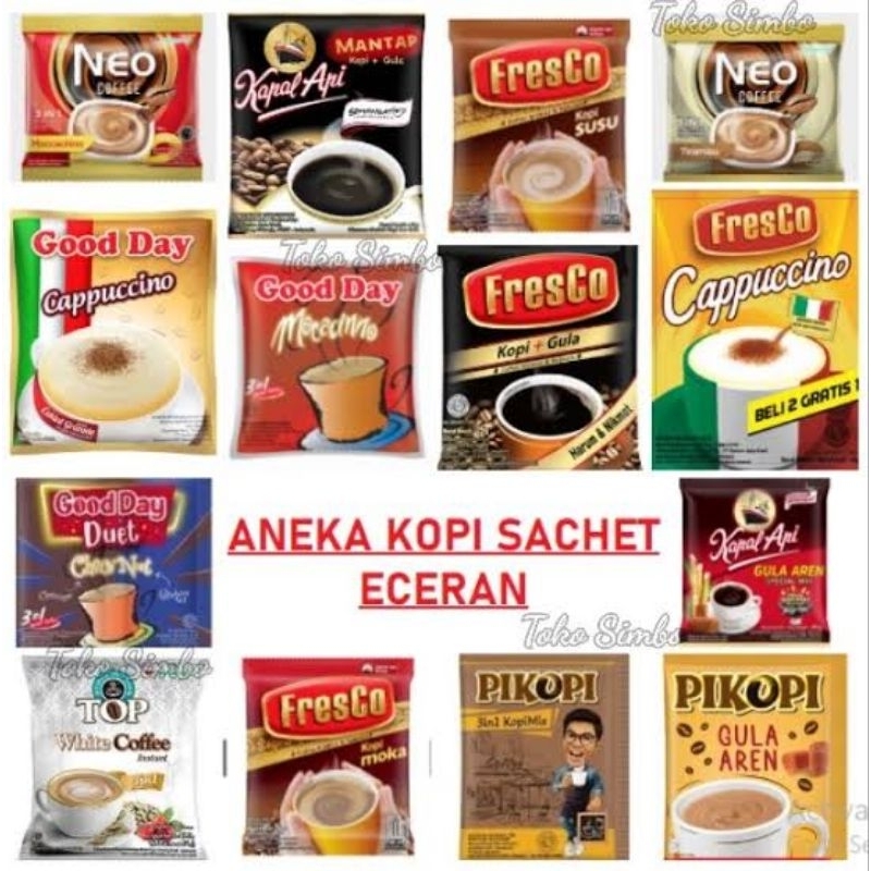 

ECER ANEKA MINUMAN KOPI SACHET NETTO 1 PCS