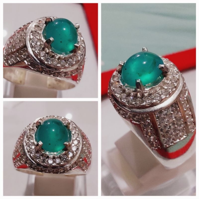 Bacan Doko Minion Cristal Giwang Ajiibb size kantoran Ring Perak