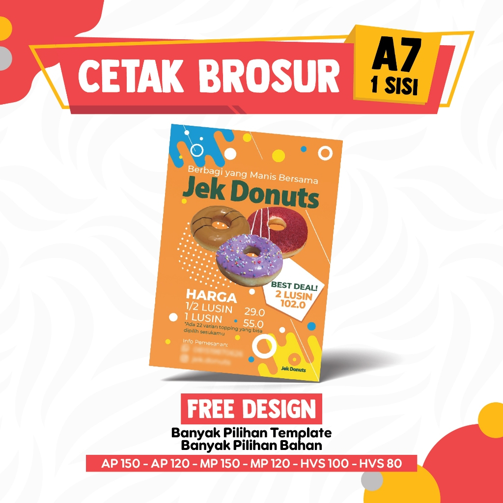 

Cetak Brosur Ukuran A7 Custom Grosir Murah / Brosur Promosi Custom 1 Sisi Free Design