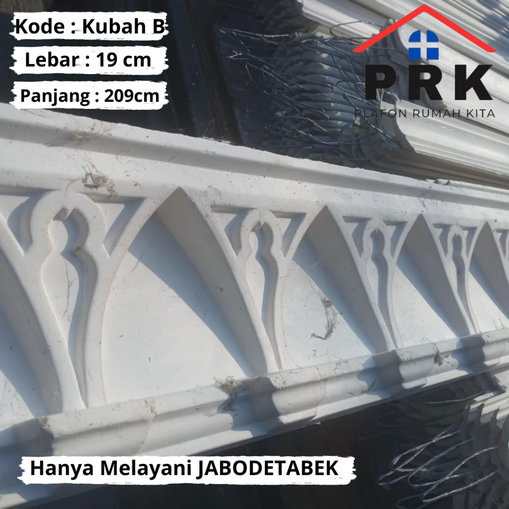 Lis List Gypsum Gipsum Motif kubah masjid lebar 19cm Plafon ornament dekoratif untuk Interior Plafon