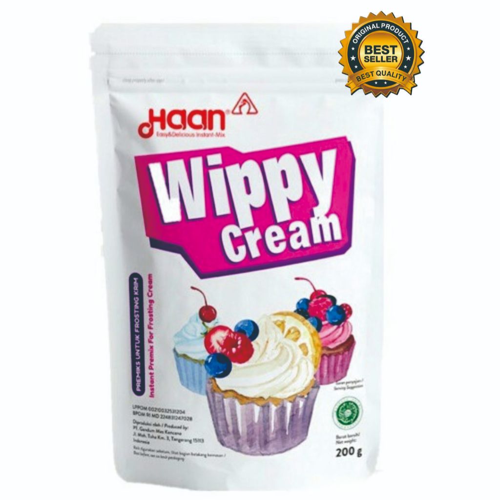 

HAAN WIPPY CREAM Pouch 200gram Whipped Cream Instan Toping bubuk whippy / Haan Wippy Cream Pouch 200gram