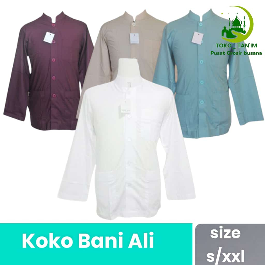 Baju Koko Bani Ali Salaf Motif Polos/Koko Pria/Pakaian Busana Muslim Pria