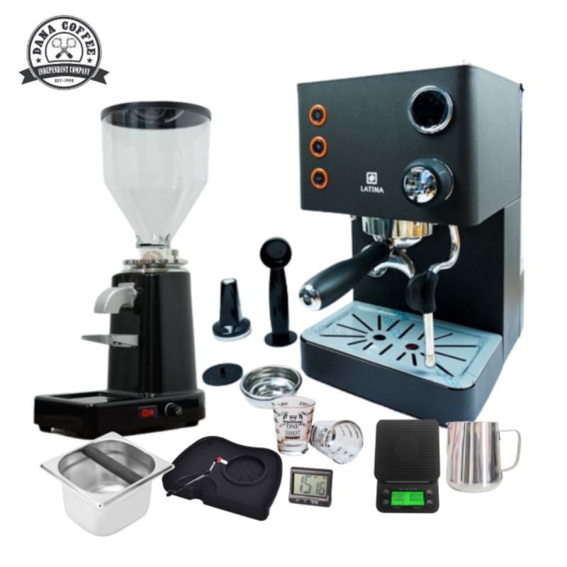 Paket Mesin Espresso Latina Altro 2 With Grinder 019 + Tools