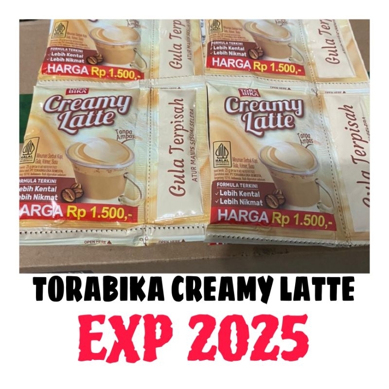 

TORABIKA CREAMY LATTE Exp 2025 1 Renceng 10 Sachet