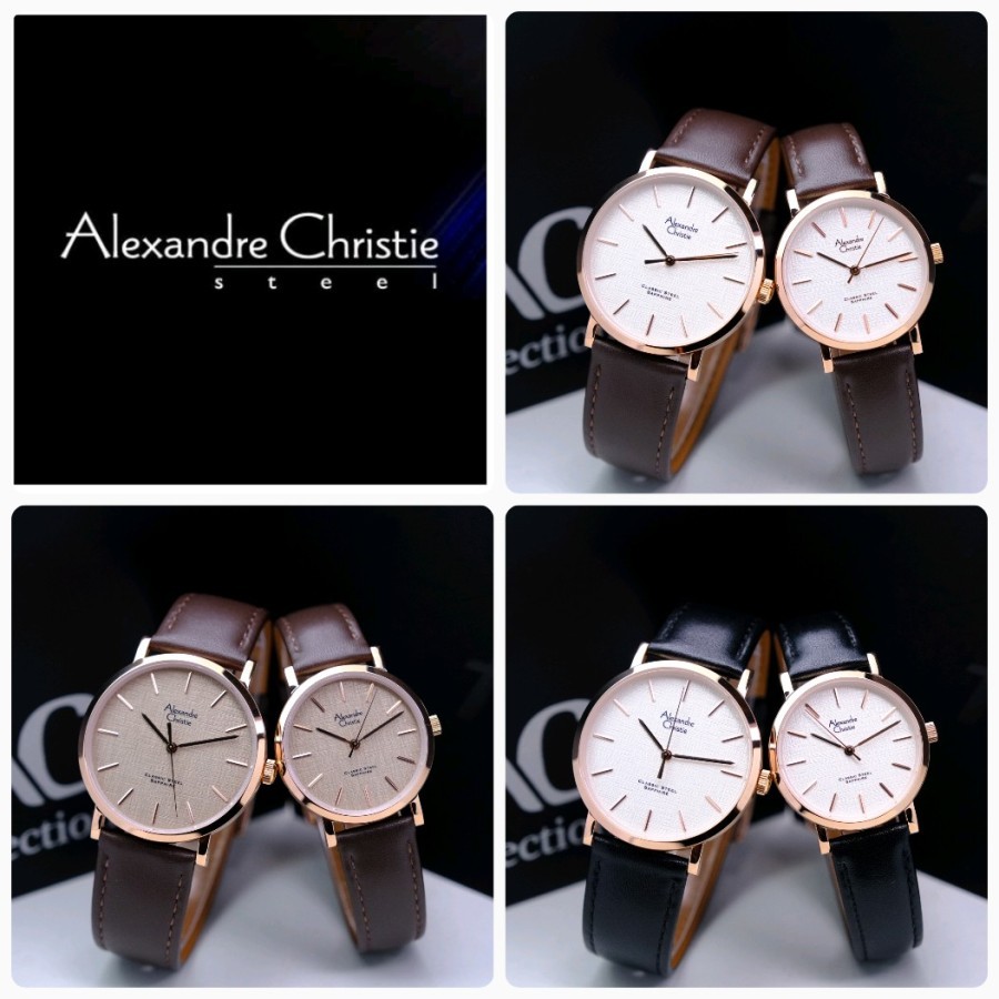 JAM TANGAN COUPLE ALEXANDRE CHRISTIE AC 8698 AC8698 KACA SAPPHIRE ORI