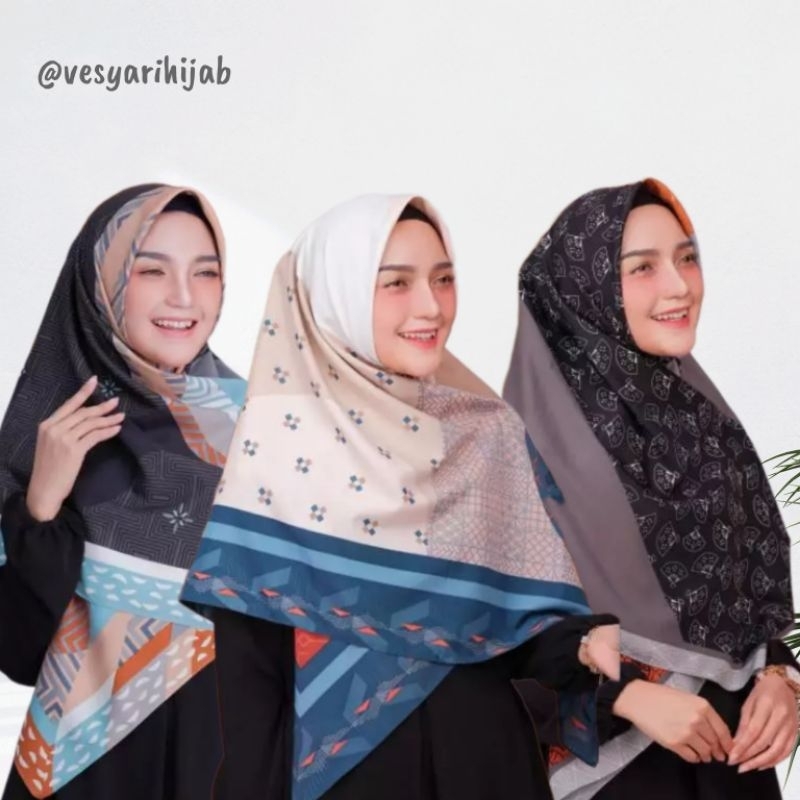 SALE SISA STOK HIJAB SYAR'I MOTIF LUNA ARABELLA VOAL SUPERFINE  Ukuran 130x130