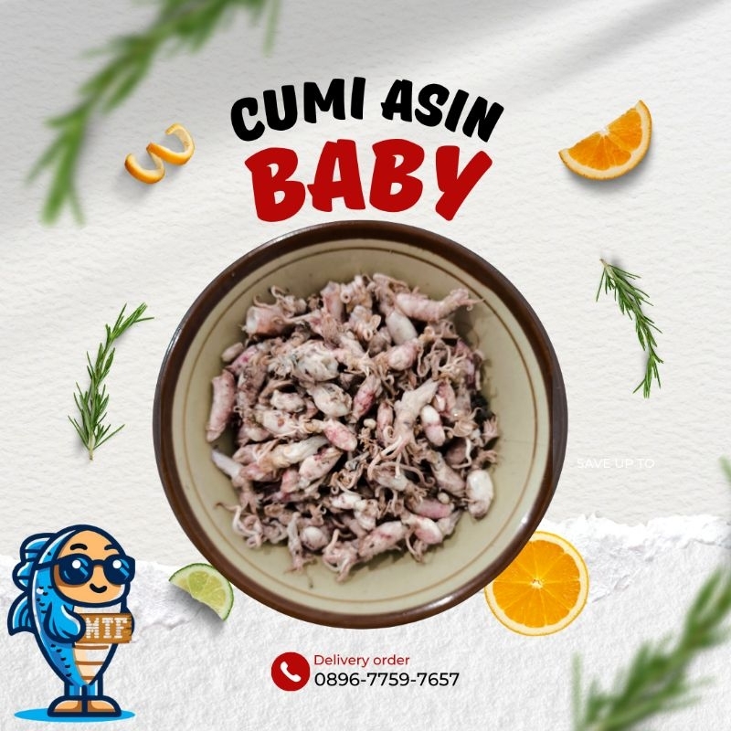 

Baby Cumi Asin 100% FRESH KIRIM INSTANT