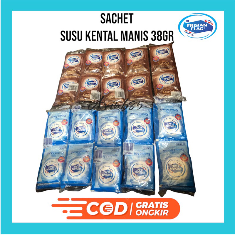 

Susu Sachet FRISIAN FLAG 38GR 1 Renteng Isi 6 Sachet PUTIH COKLAT