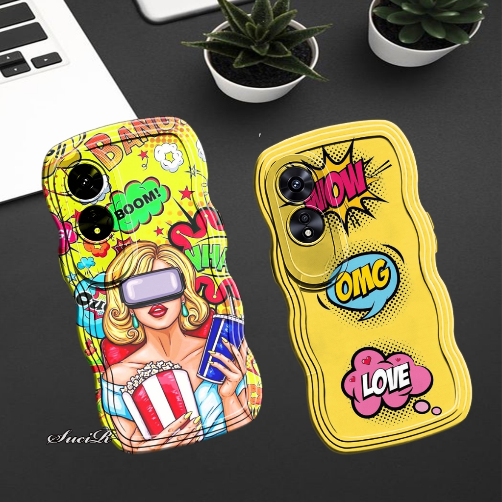 PS - K800 case untuk type OPPO A60 softcase gelombang motif custom BARBIE