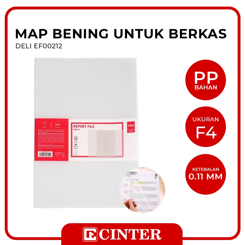 

DELI - CLEAR SLEEVES / CLEAR FOLDER / MAP L / MAP PLASTIK BENING EF00212 CLEAR ISI 10 LEMBAR