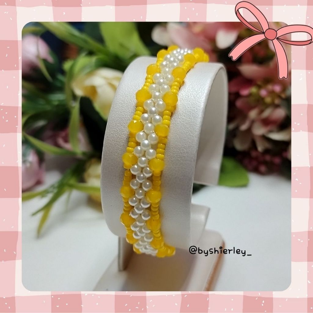 GLM9 - Gelang Manik 8/o - Mutiara Grade A 4mm - Ceko Kristal 4mm - Beads Bracelet - Gelang Manik Han