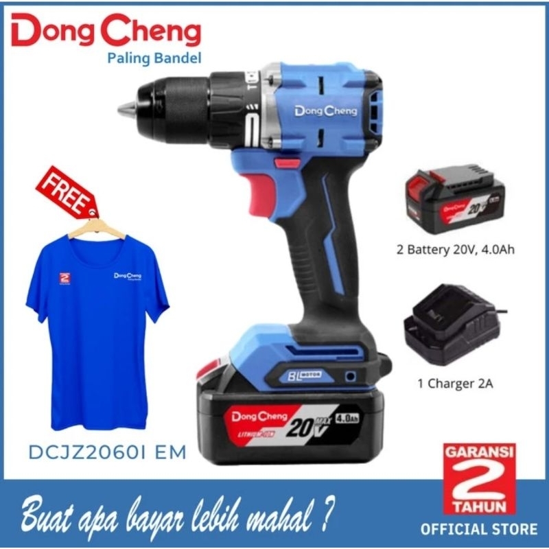 Mesin Bor Beton Impact Drill 13mm Cordless Dongcheng DCJZ2060i EM Mesin Bor Beton 13mm Batterai Dong
