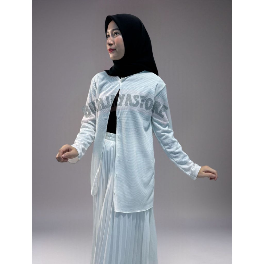 Cardigan Wavy Long Wanita Lengan Panjang Kekinian Terbaru Korean Style