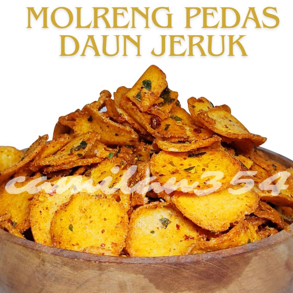 

[TERLARIS] Molreng Cimol Goreng Pedas Daun Jeruk - 1000gr / Keripik Cimol Renyah 1KG