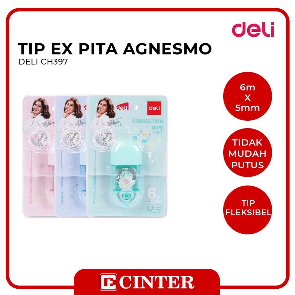 

DELI - CORRECTION TAPE / PITA KOREKSI / TIP X KERTAS GULUNG CH397 6MX5MM SPECIAL AGNES MO EDITION