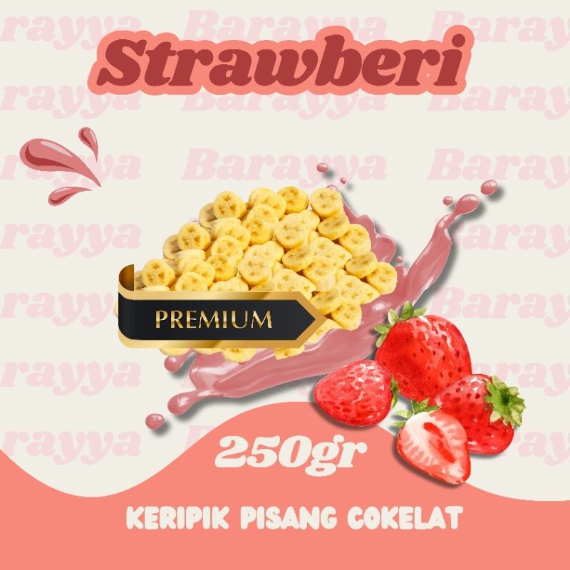 

(STROBERI) Keripik Pisang Cokelat Premium Barayya 250gr