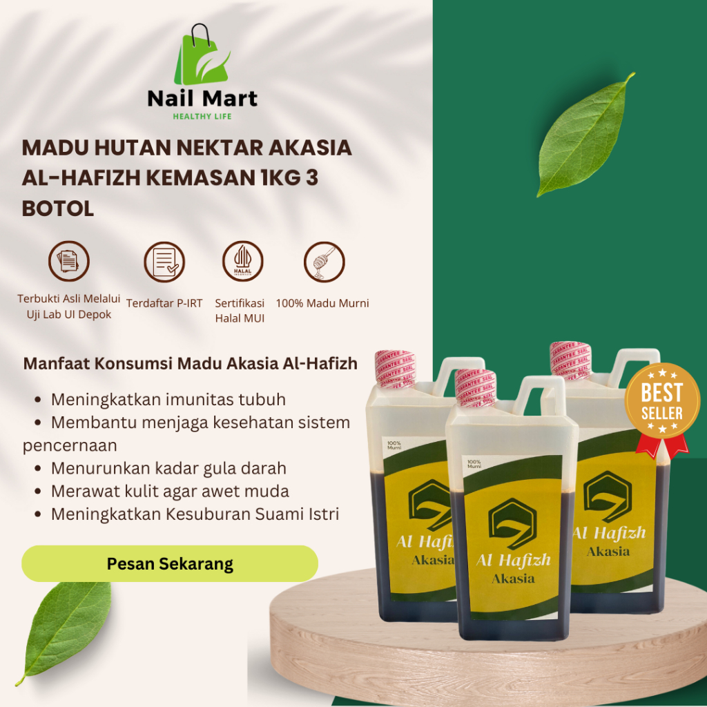 

Madu Hutan Akasia Asli Murni Al-Hafizh Kemasan 1kg 3 Botol - Lulus Uji Lab UI Depok - Halal MUI 100%