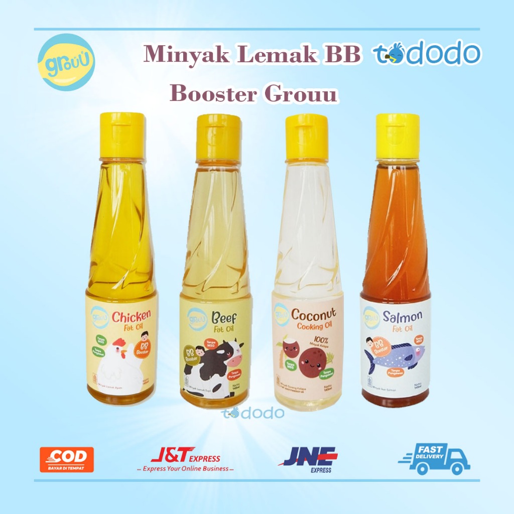 

Grouu Minyak Lemak MPASI BB Booster - Fat Oil (Lemak Ayam, Lemak Sapi , Minyak Kelapa, Chicken Fat, Beef Fat, Coconut Oil) - NO MSG