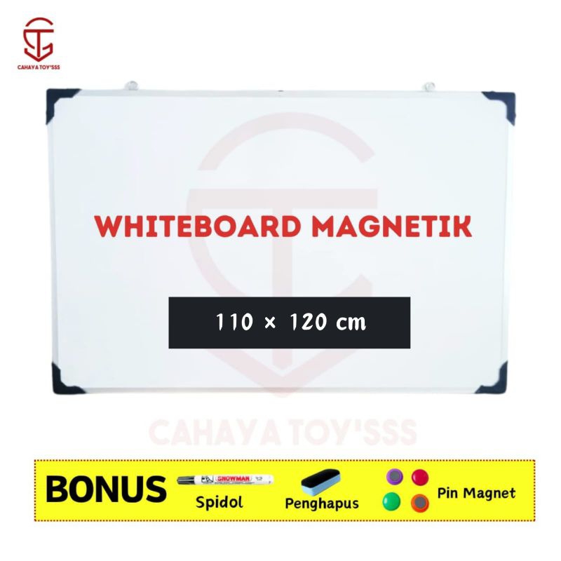 

Papan Tulis Whiteboard Magnetik 110 × 120 cm