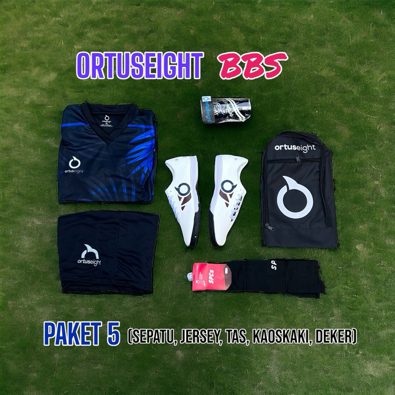 [Paket 5] Sepatu Futsal Pria Olahraga Ortuseight Jogosala Legion Tango Biru Hijau Putih Terbaru Set 