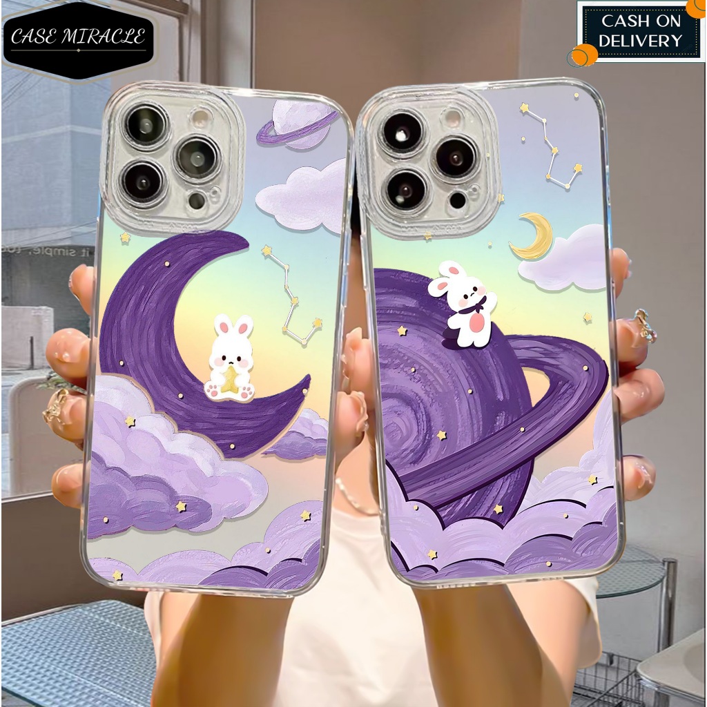 Case Hologram Samsung A14 A24 A34 A54 A22 M22 M32 A15 A25 A35 A55 Motif ( 3D RABBIT AWAN ) Softcase 