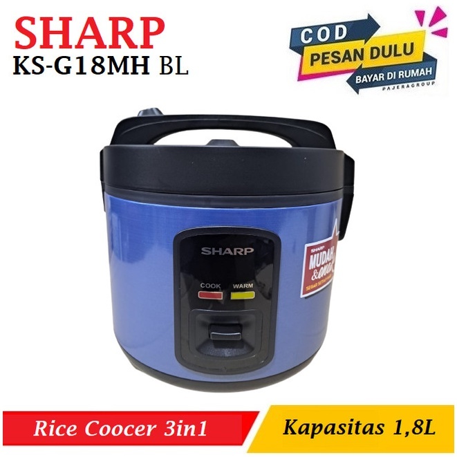 Magicom SHARP KS-G18MH BL Rice Coocer 1,8 L 3in1 Original Bergaransi
