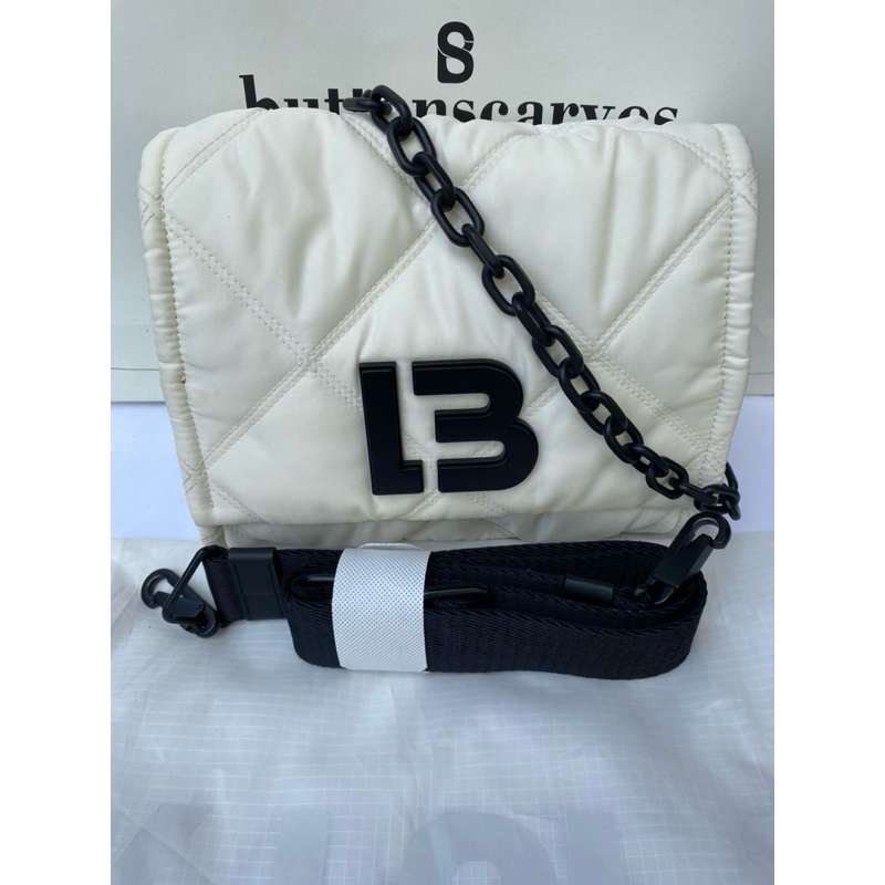 PL Tas Bimba Padded nylon White Signature black