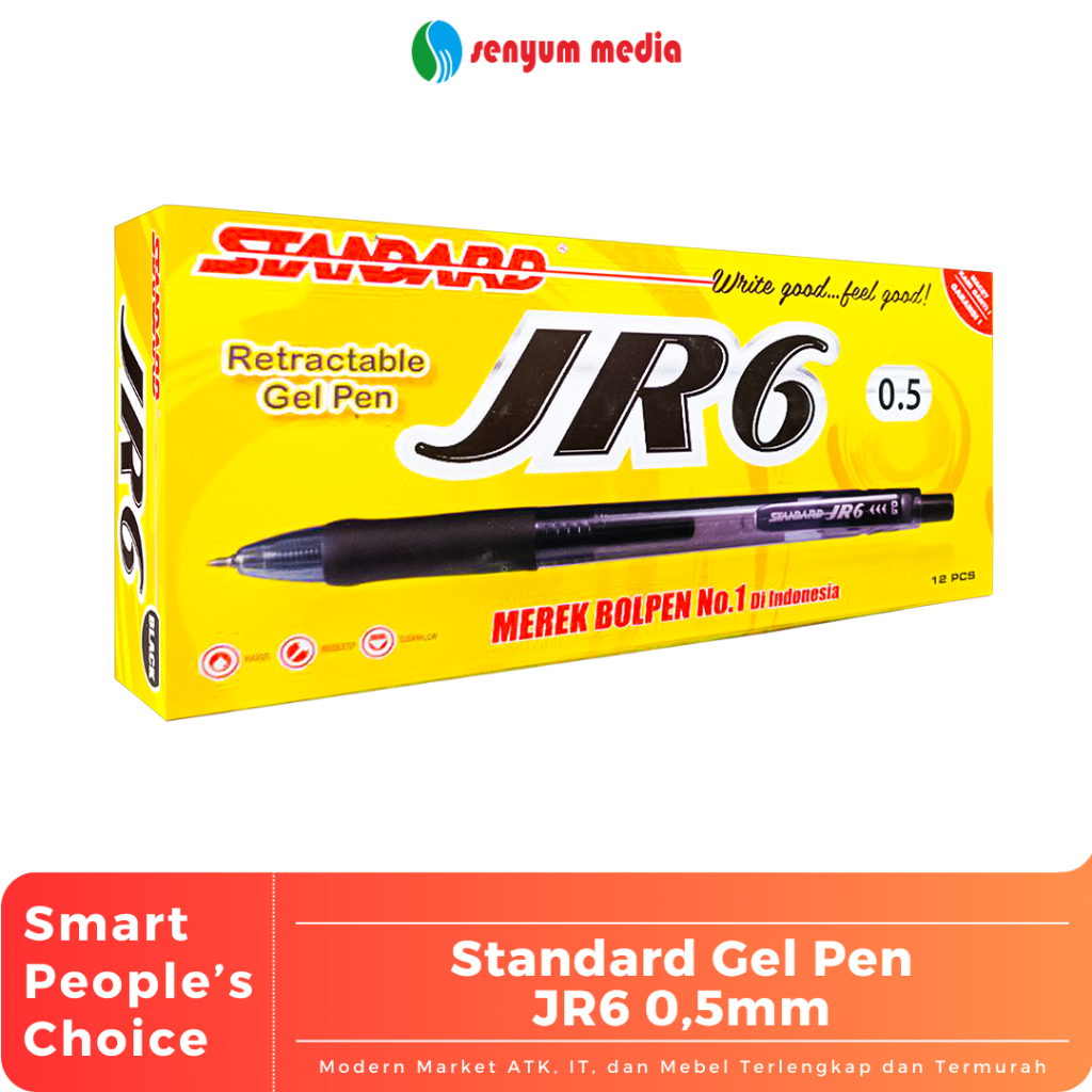 

Standard Gel Pen JR6 0,5mm (1 Pack Isi 12 Pcs) (S:DZN)