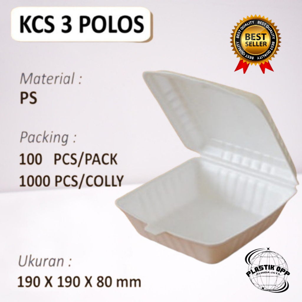 ISI100pcs sterofom styrofoam styrofom FOAM fom box kotak gabus tempat nasi hajatan POLOS / Sterofoam