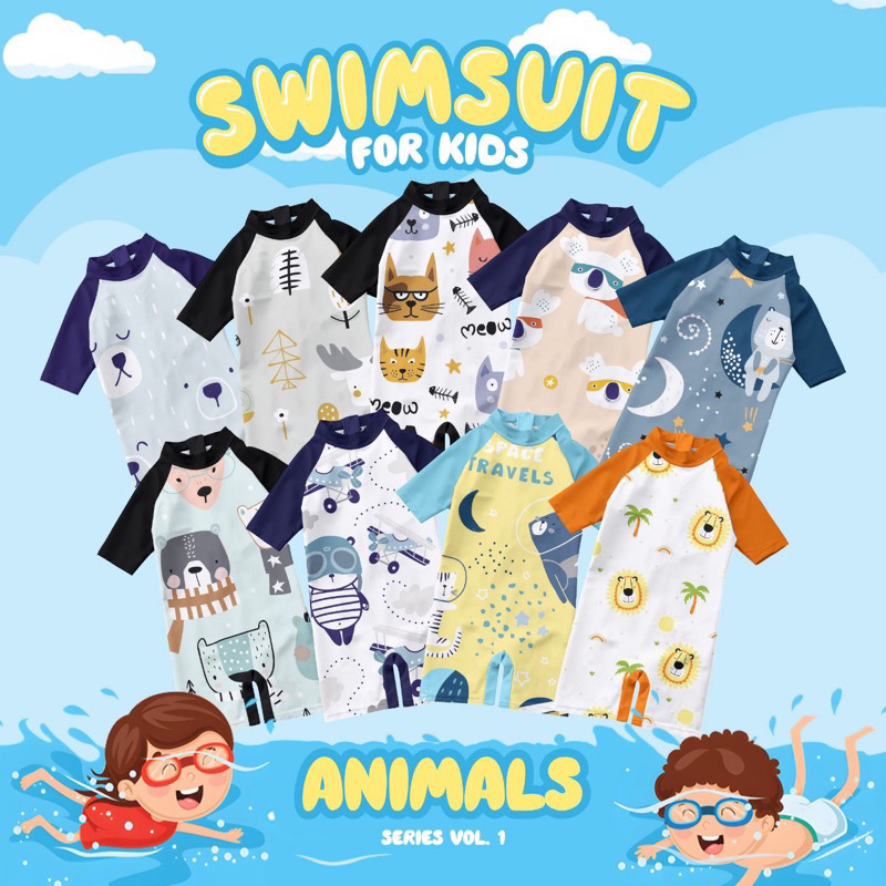 Baju Renang Anak Laki Laki Taman Safari 1-10 Tahun Motif Terbaru