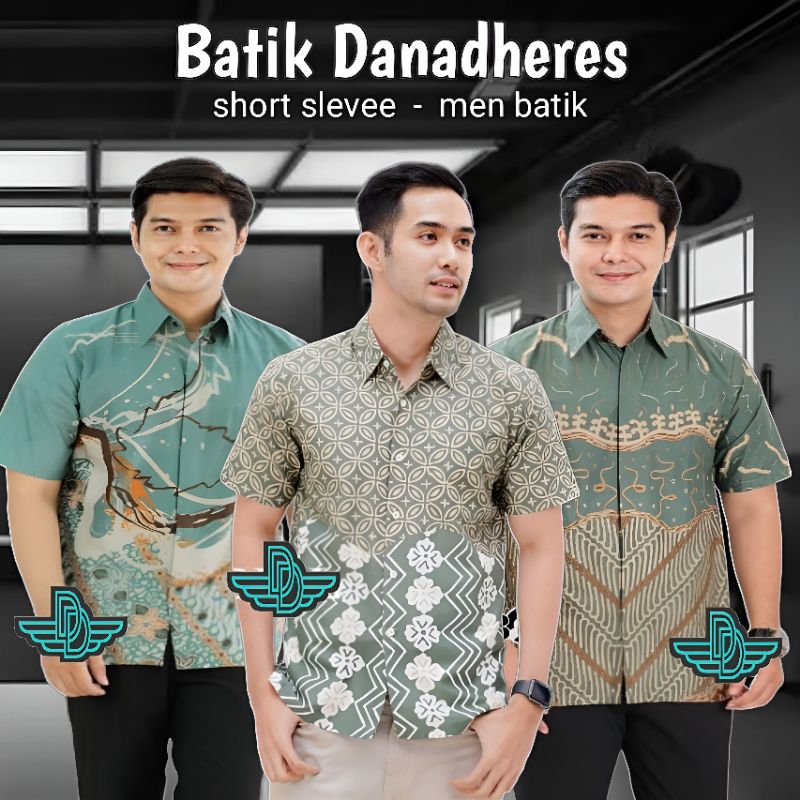 BAJU KEMEJA BATIK PRIA LENGAN PENDEK SIZE M L XL XXL WARNA HIJAU SAGE | HEM BATIK SAGE GREEN