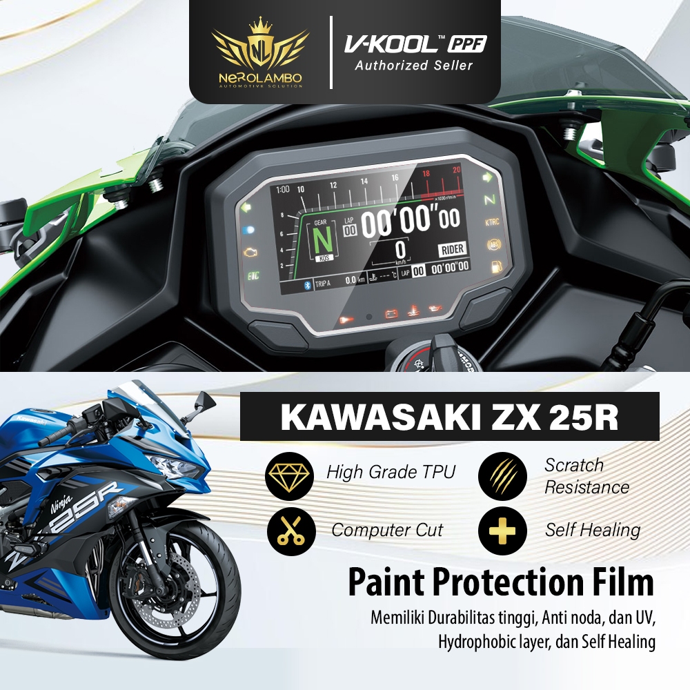 VKOOL PPF Speedometer Digital Motor Ninja Kawasaki ZX25R 2023 | Nero Lambo Official