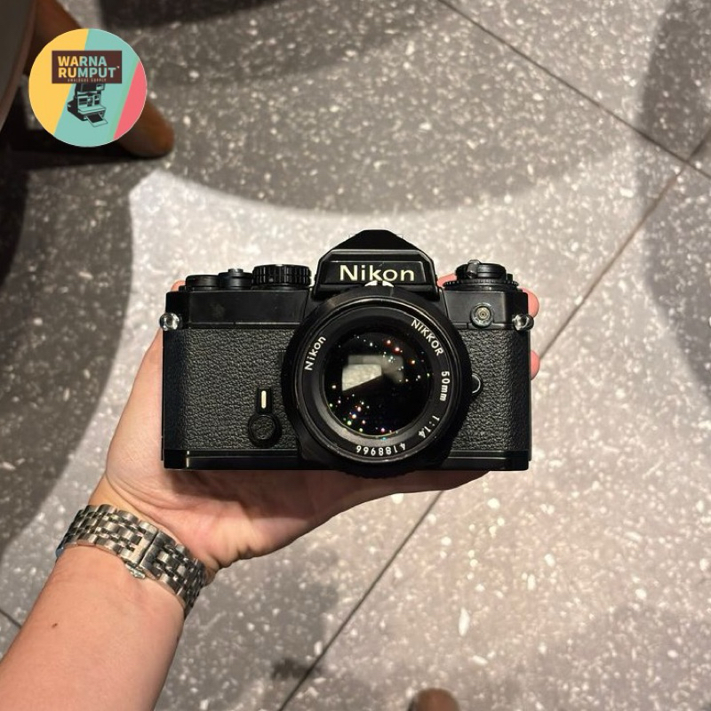 Nikon FE Black & Lensa Nikkor 50mm F1.4 AI Mulus Istimewa not nikon fm2