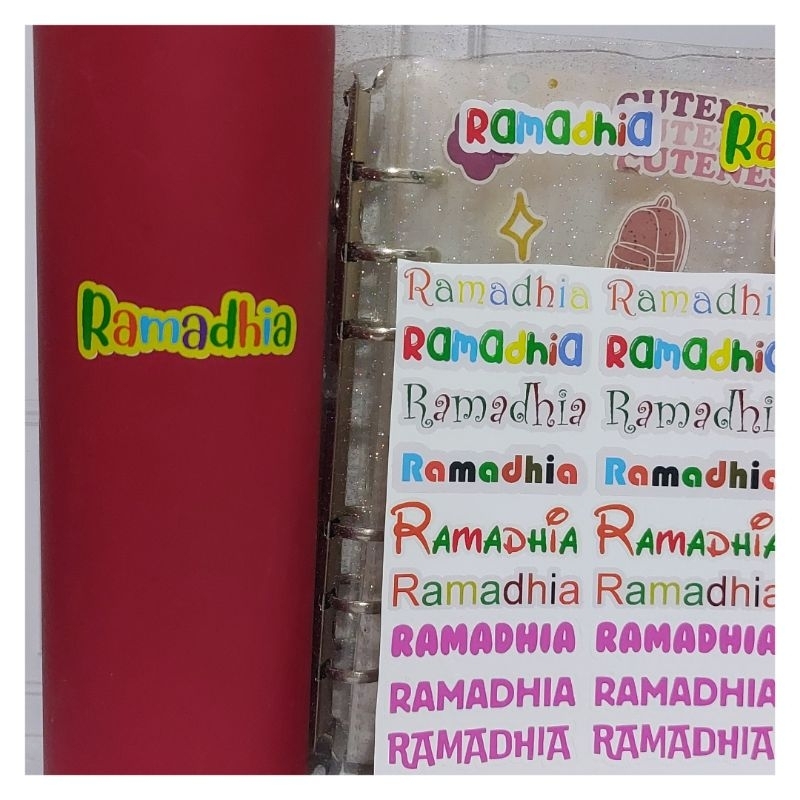 

STIKER NAMA WATERPROOF CUSTOM WARNA WARNI