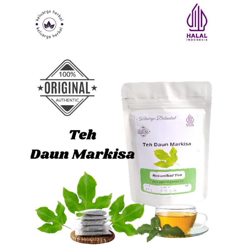 

Keluarga Botanikal Teh Daun Markisa, passion leafs tea isi 20 dab 30 teabag/kantong celup siap seduh