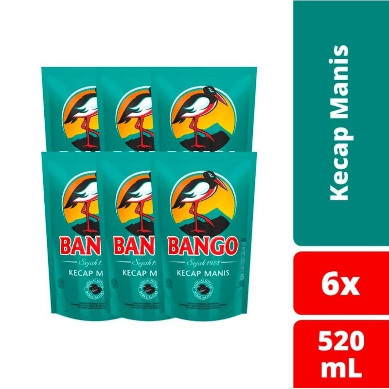 

[ Paket Isi 6 ] Bango Kecap Manis Kemasan Reffil 520ml/720g