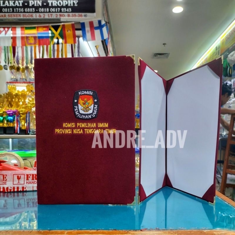 

HJK map beludru costom logo bordir komputer