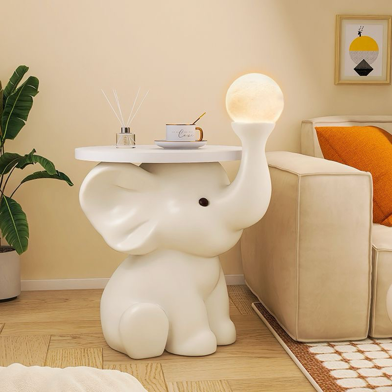 Jumbo Elephant Side Table Lamp / Meja Ruang Tamu Kamar Tidur Lampu Tidur Gajah Resin